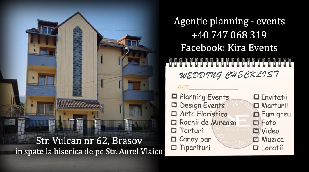 Kira Events Rochii de Mireasa Brasov. Organizare Nunti, Invitatii, Marturii Nunta Brasov